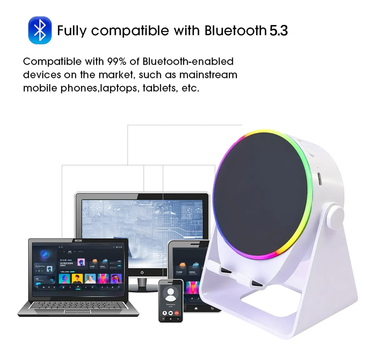 Soporte con Parlante por Inducción Bluetooth