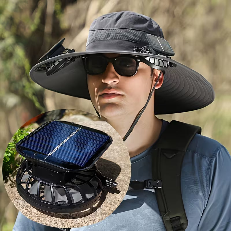 Sombrero con Ventilación y Energía Solar