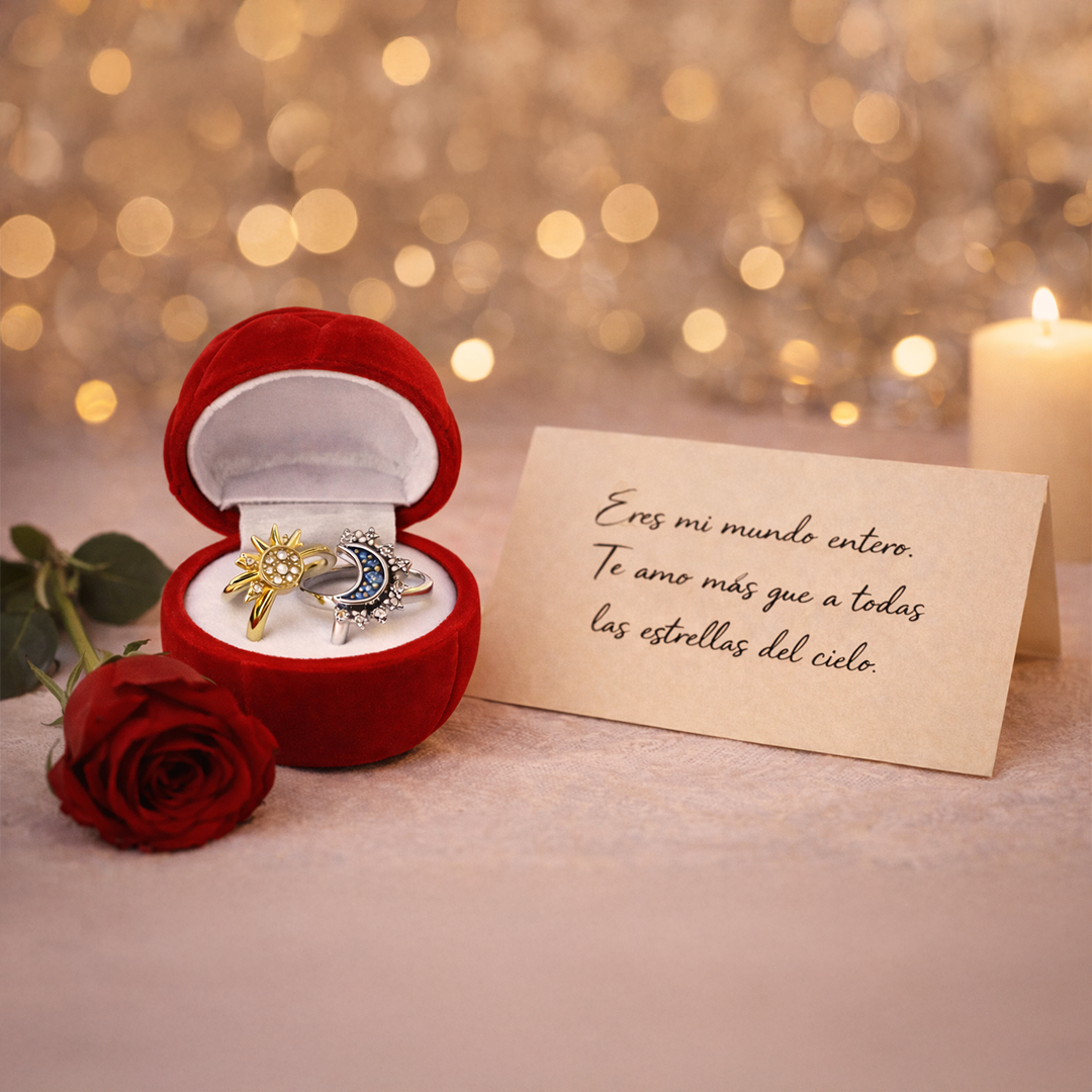 Anillo Sol y Luna para San Valentín