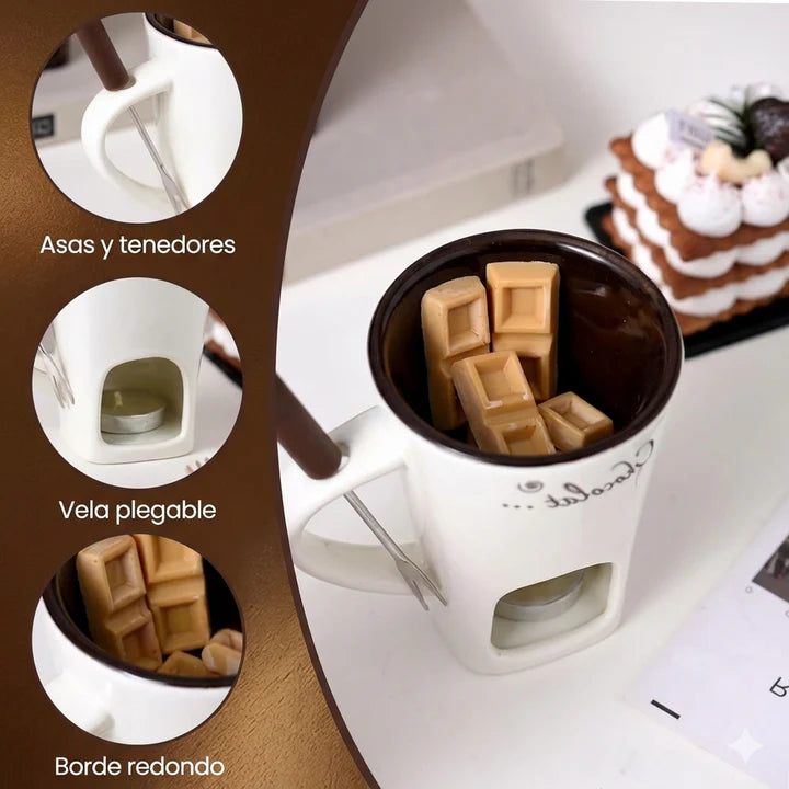 FondueMug™ - Taza de Cerámica Premium para Fondue de Chocolate