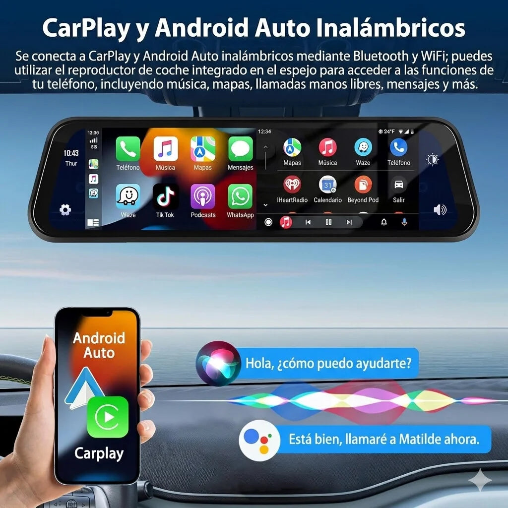 Espejo Retrovisor con CarPlay Integrado