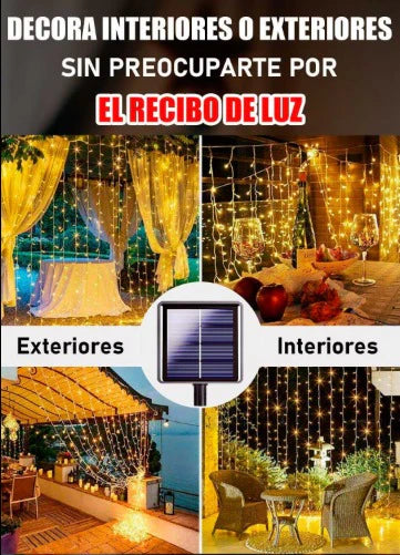 Cortina LED con Panel Solar