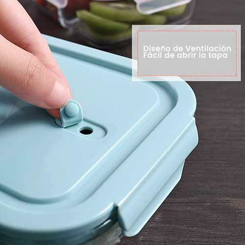 Taper Hermético de Vidrio con 2 Divisiones